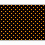 Polka Dots - Dark Orange on Black Collage 11  x 14 