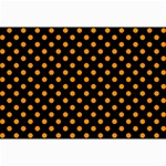Polka Dots - Dark Orange on Black Collage 12  x 18 