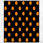 Polka Dots - Dark Orange on Black Canvas 8  x 10 