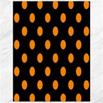 Polka Dots - Dark Orange on Black Canvas 12  x 16 