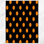 Polka Dots - Dark Orange on Black Canvas 18  x 24 