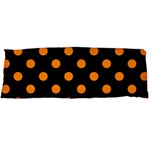 Polka Dots - Dark Orange on Black Body Pillow Case (Dakimakura) (One Side)