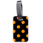 Polka Dots - Dark Orange on Black Luggage Tag (Two Sides)