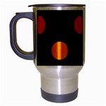 Polka Dots - Dark Orange on Black Travel Mug (Silver Gray)
