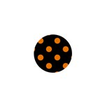 Polka Dots - Dark Orange on Black 1  Mini Button
