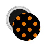 Polka Dots - Dark Orange on Black 2.25  Magnet