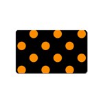 Polka Dots - Dark Orange on Black Magnet (Name Card)