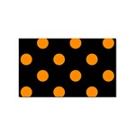 Polka Dots - Dark Orange on Black Sticker (Rectangular)