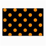 Polka Dots - Dark Orange on Black Postcard 4 x 6  (Pkg of 10)