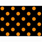 Polka Dots - Dark Orange on Black 5  x 7  Photo Cards