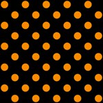 Polka Dots - Dark Orange on Black ScrapBook Page 8  x 8 