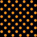 Polka Dots - Dark Orange on Black ScrapBook Page 12  x 12 