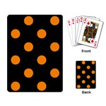 Polka Dots - Dark Orange on Black Playing Cards Single Design