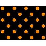 Polka Dots - Dark Orange on Black Birthday Cake 3D Greeting Card (7x5)