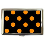 Polka Dots - Dark Orange on Black Cigarette Money Case