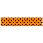 Polka Dots - Black on Orange Flano Scarf (Small)
