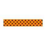 Polka Dots - Black on Orange Flano Scarf (Mini)
