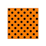 Polka Dots - Black on Orange Satin Bandana Scarf