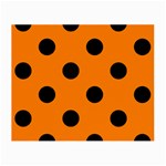 Polka Dots - Black on Orange Small Glasses Cloth (2 Sides)