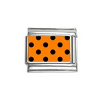 Polka Dots - Black on Orange Italian Charm (9mm)