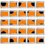 Polka Dots - Black on Orange 9mm Italian Charm (25 pack)