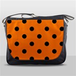 Polka Dots - Black on Orange Messenger Bag