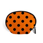 Polka Dots - Black on Orange Accessory Pouch (Small)