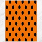 Polka Dots - Black on Orange Canvas 12  x 16 