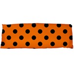 Polka Dots - Black on Orange Body Pillow Case (Dakimakura) (One Side)