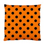 Polka Dots - Black on Orange Standard Cushion Case (Two Sides)
