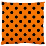 Polka Dots - Black on Orange Standard Flano Cushion Case (Two Sides)