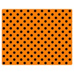 Polka Dots - Black on Orange Double Sided Flano Blanket (Medium)