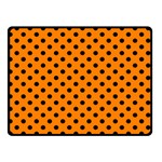 Polka Dots - Black on Orange Double Sided Fleece Blanket (Small) (Two Sides)