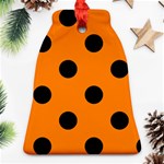 Polka Dots - Black on Orange Ornament (Bell)