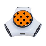 Polka Dots - Black on Orange Portable USB Hub (One Side)
