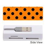 Polka Dots - Black on Orange Memory Card Reader (Stick)