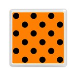 Polka Dots - Black on Orange Memory Card Reader with Storage (Square)