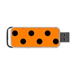 Polka Dots - Black on Orange Portable USB Flash (Two Sides)