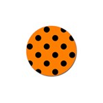 Polka Dots - Black on Orange Golf Ball Marker