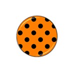 Polka Dots - Black on Orange Hat Clip Ball Marker