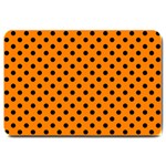 Polka Dots - Black on Orange Large Doormat