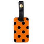 Polka Dots - Black on Orange Luggage Tag (One Side)