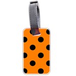 Polka Dots - Black on Orange Luggage Tag (Two Sides)
