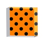 Polka Dots - Black on Orange 4 x 4  Acrylic Photo Block
