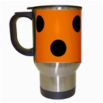 Polka Dots - Black on Orange Travel Mug (Black)