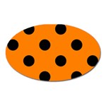 Polka Dots - Black on Orange Magnet (Oval)