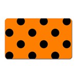 Polka Dots - Black on Orange Magnet (Rectangular)