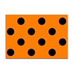 Polka Dots - Black on Orange Sticker A4 (100 pack)