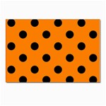 Polka Dots - Black on Orange Postcard 4 x 6  (Pkg of 10)