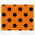 Polka Dots - Black on Orange Jigsaw Puzzle (Rectangular)